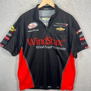 Simpson NASCAR‎ Xfinity Series Crew Shirt Mens L Black Red WindStax Racing EUC